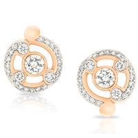 Faberge Rococo Earrings Pave Diamond Rose Gold Stud