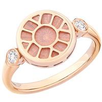 Faberge Heritage Ring Pink Enamel Rose Gold