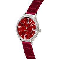 Faberge Watch Lady 18ct White Gold Pink Enamel Red Dial