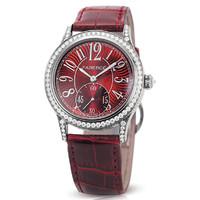 Faberge Agathon Medium Diamond and Red Dial