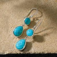 Faceted Turquoise Drop Earrings