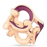 Faberge Rococo Ring Purple Enamel 18ct Rose Gold Wide