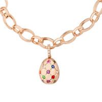 faberge treillage multi coloured rose gold polished egg charm