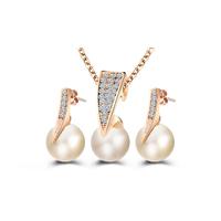 Faux Pearl Necklace & Earrings Set