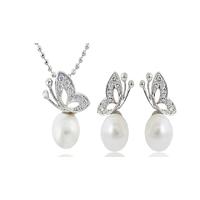 Faux Pearl Butterfly Jewellery Set