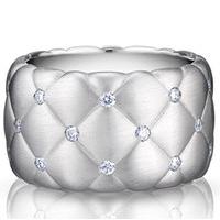 Faberge Treillage Ring Treillage Diamond White Gold Matt Wide