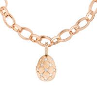 Faberge Treillage Egg Charm Treillage Diamond Rose Gold Matt