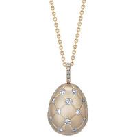 Faberge Treillage Fine Jewellery Egg Pendant Treillage Diamond Rose Gold Matt