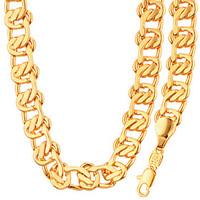 Fashion Jewelry Simple Unique Design 18K Gold/Platinum Plated NecklaceBracelet Set For Men Or Women GiftNB60091
