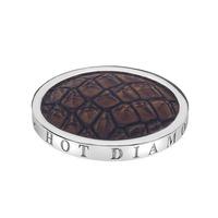 Faux Crocodile Dark Brown Coin - 25mm