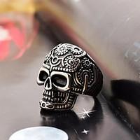 Fashion Pattern Skull Men\'s Stainless Steel Ring Christmas Gifts