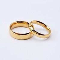 Fashion Simple High Polished Titanium Steel Couple Rings Promis rings for couples