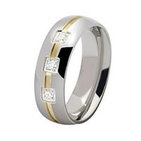 Fashion Stainless Steel Inlaid Zircon Smooth and Comfortable Men\'s Rings (1 Pcs)