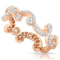 Faberge Rococo Ring Pave Diamond Rose Gold Thin