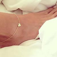 fashion summer beach simple love heart anklet