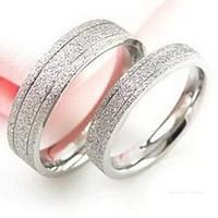 Fashion Pearl Sanded Lovers Titanium Steel Ring Promis rings for couples