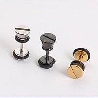 Fashion Screw Cap Titanium Steel Stud Earring (Black, Silver, Gold) (1 PC) Christmas Gifts