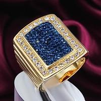 Fashion Gold Zircon 18k Gold Plated Alloy Statement Rings(1pc)