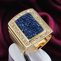 fashion gold zircon 18k gold plated alloy statement rings1pc