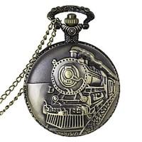 Fashion Locomotive Shape Vintage Alloy Quartz Analog Pocket Watch With Chains (1 x LR626) Cool Watch Unique Watch