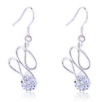 Fashion 925 Sterling Silver Plated Geometric Twisted Zircon Earrings