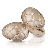 Faberge Treillage Cufflinks Diamond Rose Gold Matt