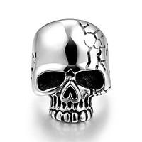 Fashion Individual No Decorative Stone Men\'s Stoving Varnish skull Stainless Steel Ring(Black)(1Pc) Christmas Gifts