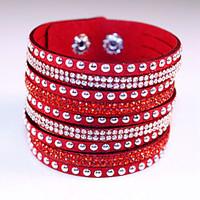 Fashion Classic Vintage Rivet Rhinestone Leather Bracelets for women Christmas Gifts