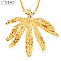 Fashion Leaves Pendant Men Jewelry 18K Gold Plated Chain Necklaces Pendants Vintage Jewelry Women Gifts P30117