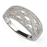 Fashion 925 Silver Plated Copper Zircon Ring