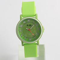 fashion watch quartz silicone band casual green brand strap watch