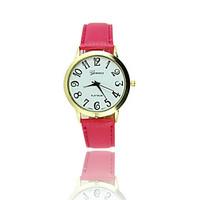 Fashion Watch Quartz Leather Band Casual Black White Blue Red Rose
