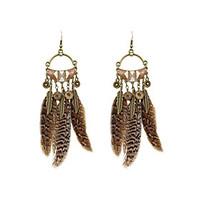 Fashion Women Acrylic Feather Drop Earrings