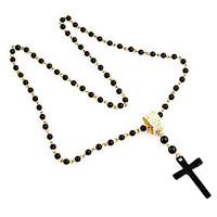 fashion beads with cross shape pendant necklace