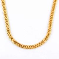 Fashion Simple Men\'s Gold/Silver Titanium Steel Chain Necklace