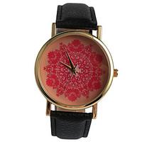 fashion beautiful big red flower paper cut ladies watch