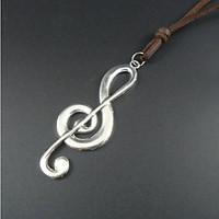 Fashion Note Brown Leather Pendant Necklace(1 Pc) Christmas Gifts
