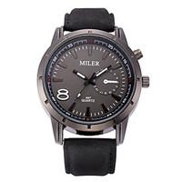 Fashion Men\'s Business Dress Watch Leather Strap Creative Casual Analog Quartz Wrist Watches