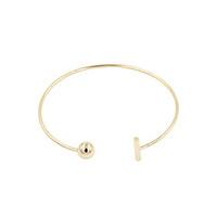 Fashion Women Trendy Metal Bar And Ball Adjustable Cuff