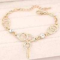 Fashion Sweet Personality Diamond Handcuffs Key Bracelet