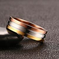 Fashion Simple Personality Three-color Ring Stainless Steel Ring