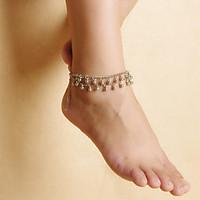 Fashion Women Beach Yoga Dance Drops Alloy Tassels Double Chain Anklets Christmas Gifts