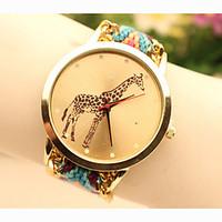 Fashion Women\'s Giraffe National Weaving South Korea Style Chain DIY Watch Cool Watches Unique Watches