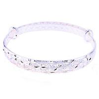 Fashion 925 Sterling Silver Plated Carve Pattern Adjustable Bracelet