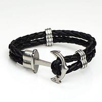 Fashion Ship Anchor Multi - Color Woven Leather Rope Bracelet Christmas Gifts