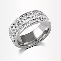 Fashion Spinner Rhinestone Ring For Men Stainless Steel Wedding Mens Ring Wholesale Cool Jewelry