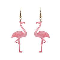 Fashion Women Flamingo Acrylic Drop Earrings