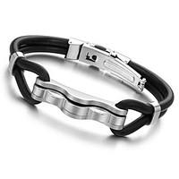 Fashion Rubber Bangle Bracelet 2014 Desinger Silicone Wristband 316L Stainless Steel Men\'s Bracelet Christmas Gifts
