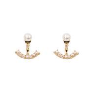 Fashion Women Pearl Set Front And Back Earrings(one earring two ways to wear)