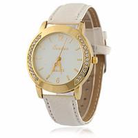 Fashion Ladies Leather Crystal Diamond Rhinestone Watches Women Beauty Dress Quartz Wristwatch Hours Reloj Mujer